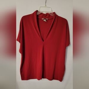 H&M Red V-Neck Blouse